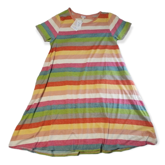 Multicolored Striped LuLaRoe Jessie Dress - Picture 1 of 5